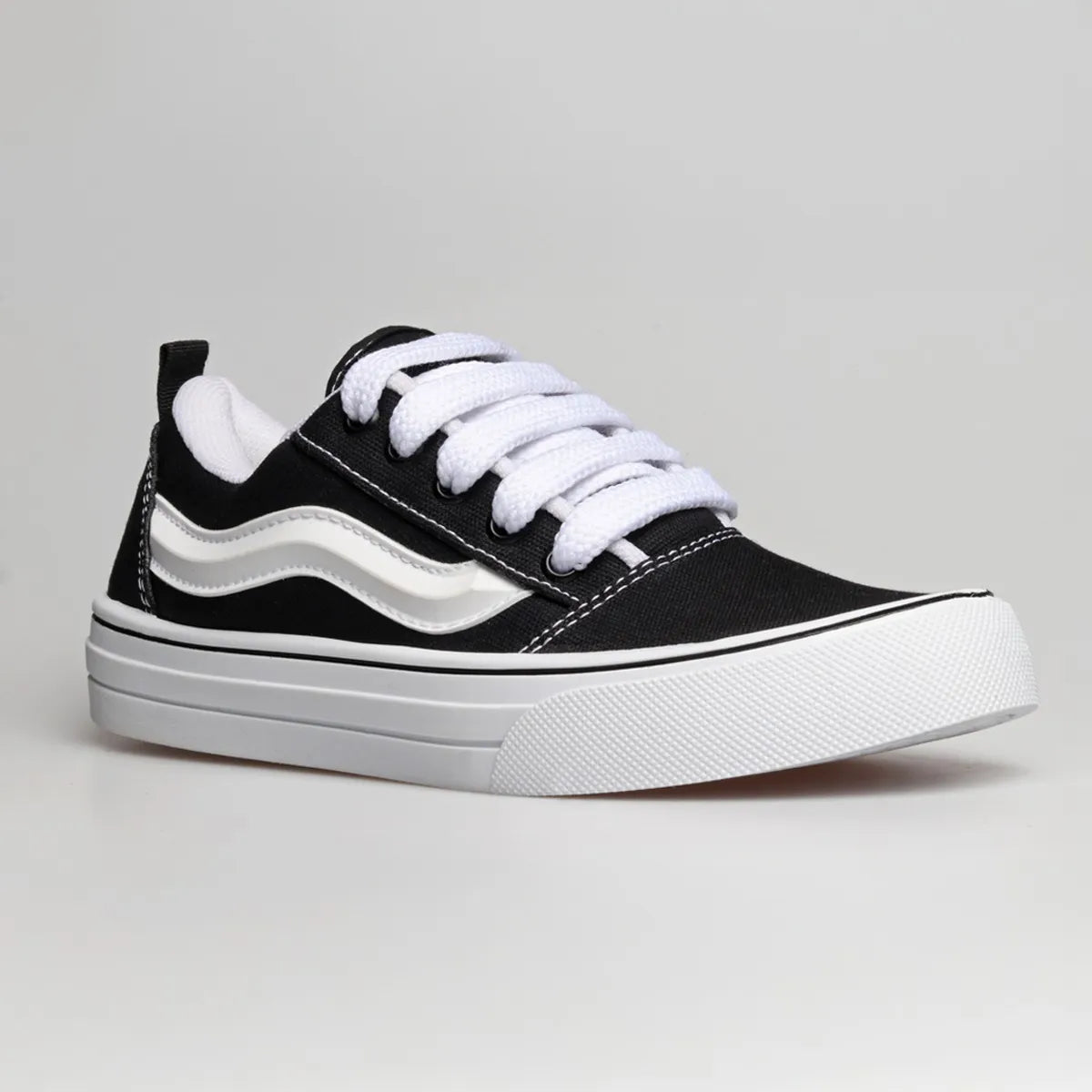 Tênis Casual Sola Reta Acolchoado Confort Cadarço Grosso